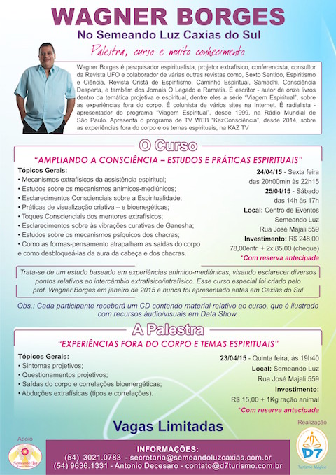 Palestra e Curso em Caxias do Sul