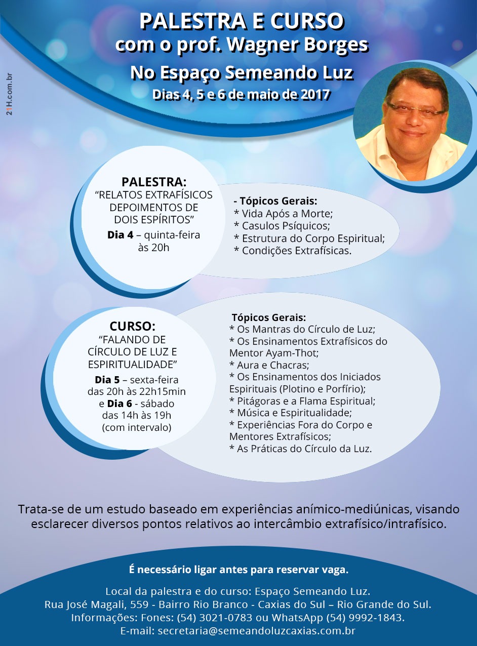 palestra e curso em caxias do sul maio 2017