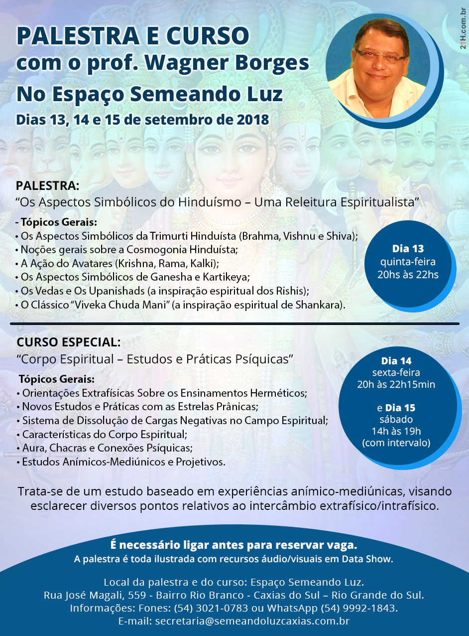 palestras e curso com wagner borges em caxias do sul setembro 2018