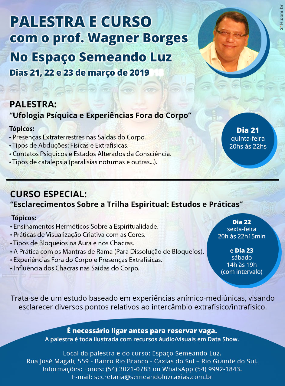 palestras e curso com wagner borges em caxias do sul marco 2019