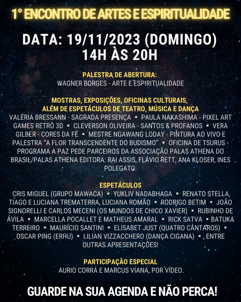 encontro arte espiritualidade novembro 2023